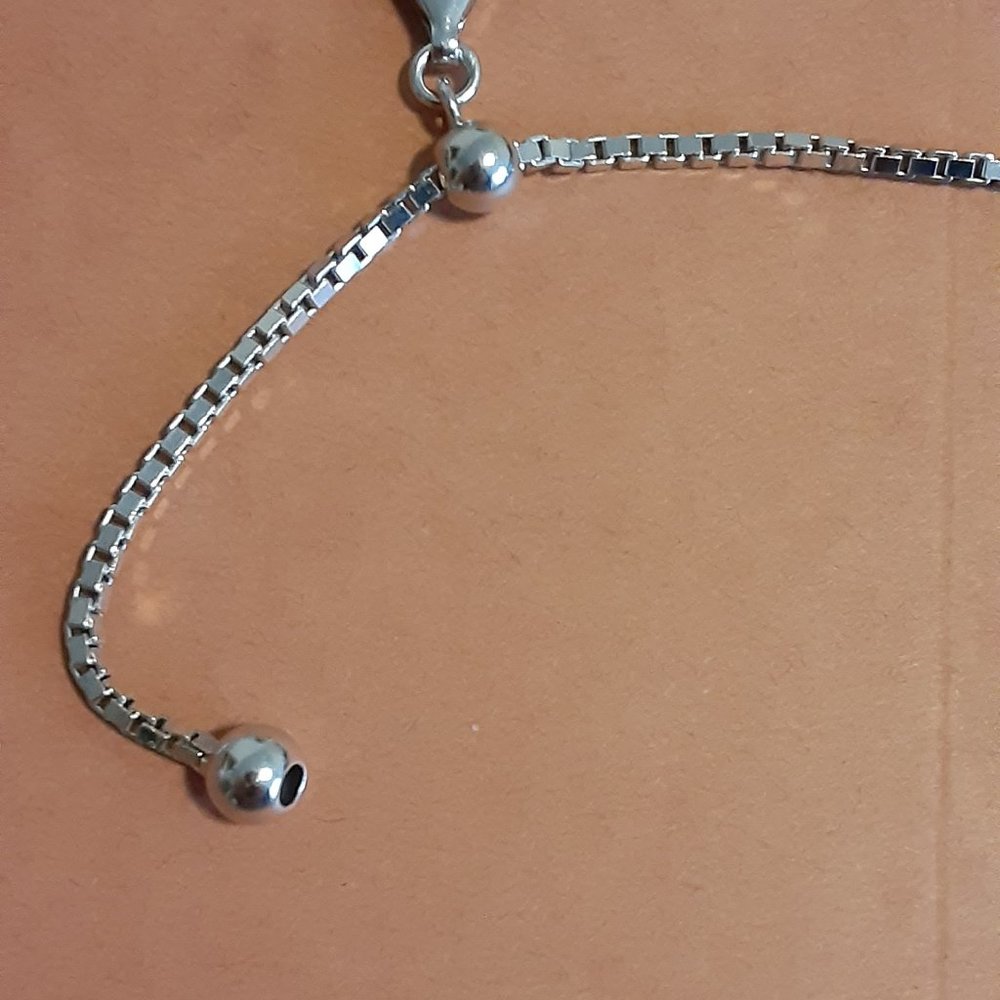 Vincenzasterling Silver Adjustable Box Chain Neck… - image 2